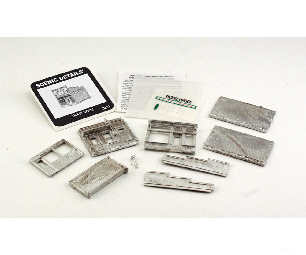Woodland Scenics 222 Scenic Details(R) - - Ticket Office - Kit (Unpainted Metal) 2 - 1/4 X 2 -