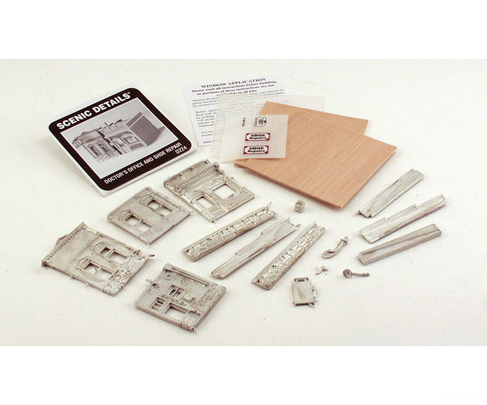 Woodland Scenics 224 Doctor’s Office & Shoe Repair - Scenic Details(R) - - Metal Kit 3 X 2 -