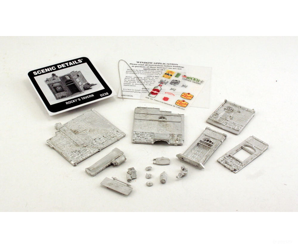 Woodland Scenics 238 Scenic Details(R) - Unpainted Metal Kit - - Rocky’s Tavern 3 - 1/8 X 2 -