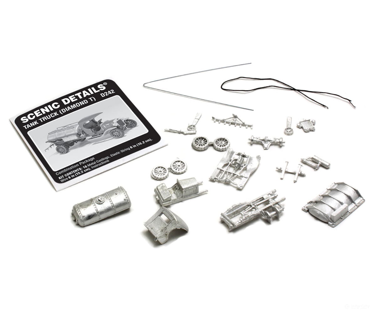 Woodland Scenics 242 American Trucks - Early Diamond T (Cast Metal Kit) Tank Truck Cars &