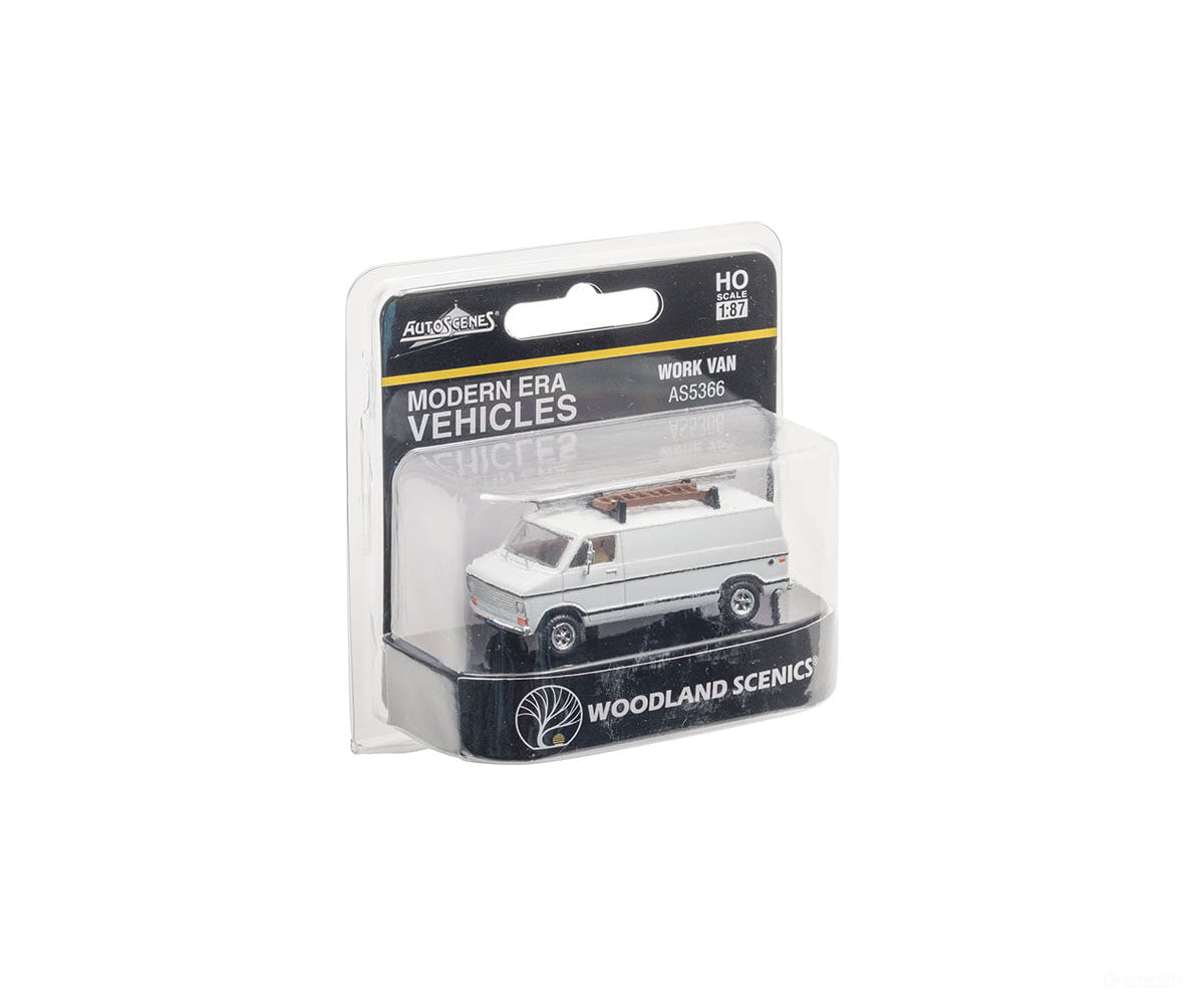 Woodland Scenics 5366 Work Van - Modern Era Vehicles - - White Cars & Trucks