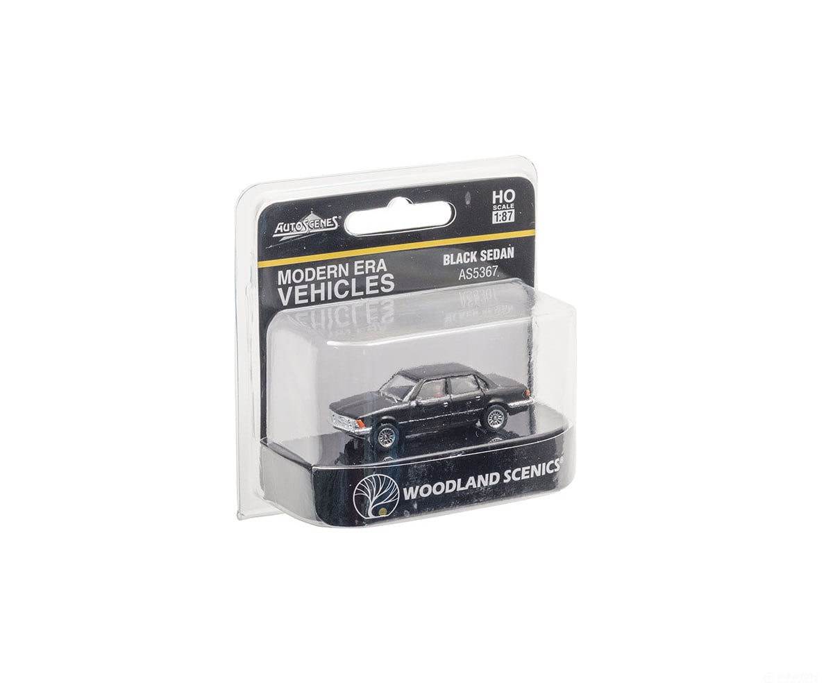 Woodland Scenics 5367 Sedan - Modern Era Vehicles Black Cars & Trucks