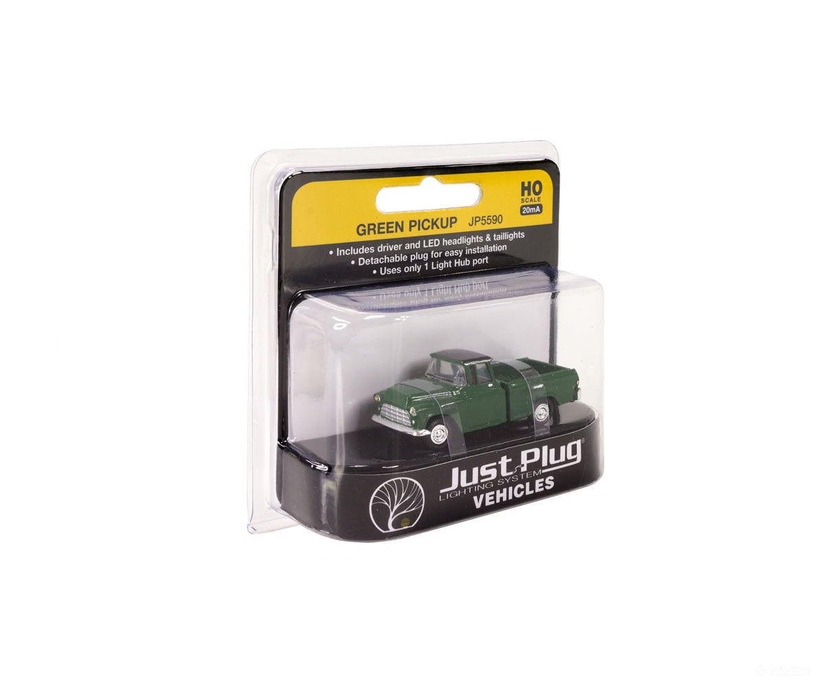 Woodland Scenics 5590 Just Plug(R) Lighted Vehicle Green Pickup Cars & Trucks