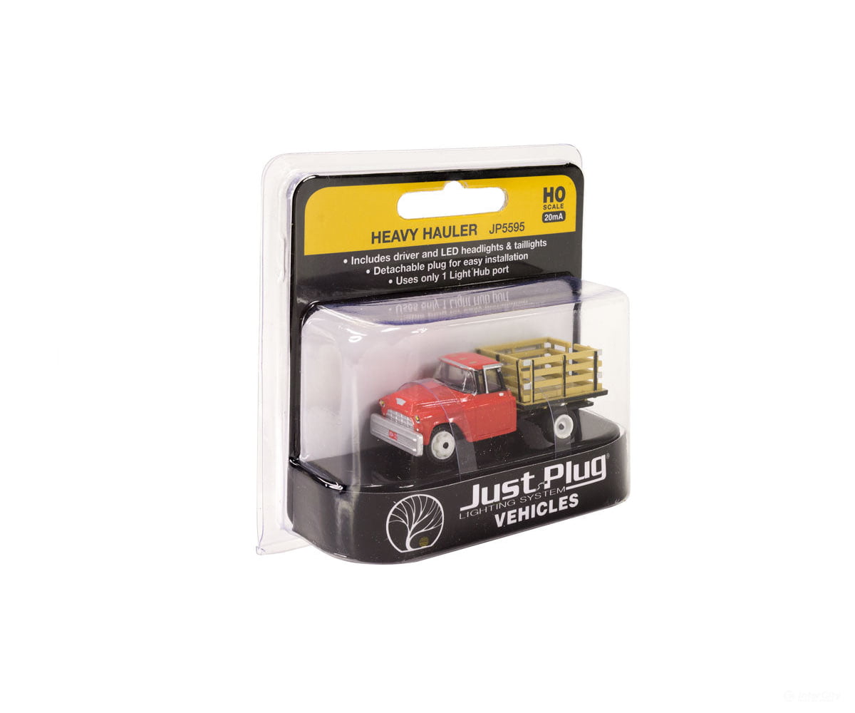 Woodland Scenics 5595 Heavy Hauler - Just Plug(R) Lighted Vehicle Red Cars & Trucks