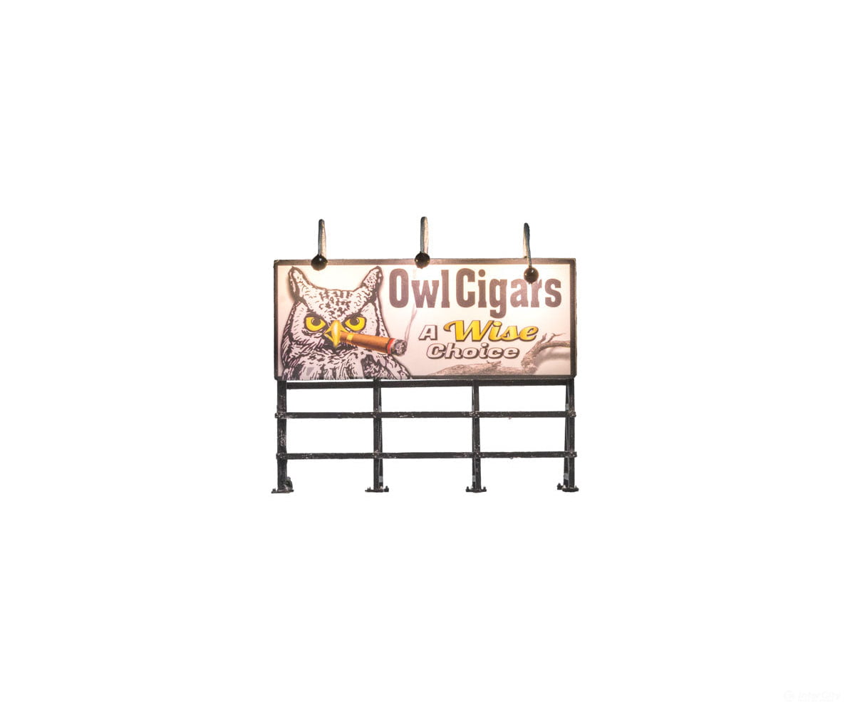 Woodland Scenics 5795 Lighted Billboard - Just Plug(R) Wise Tobacco Co. Lights & Electronics
