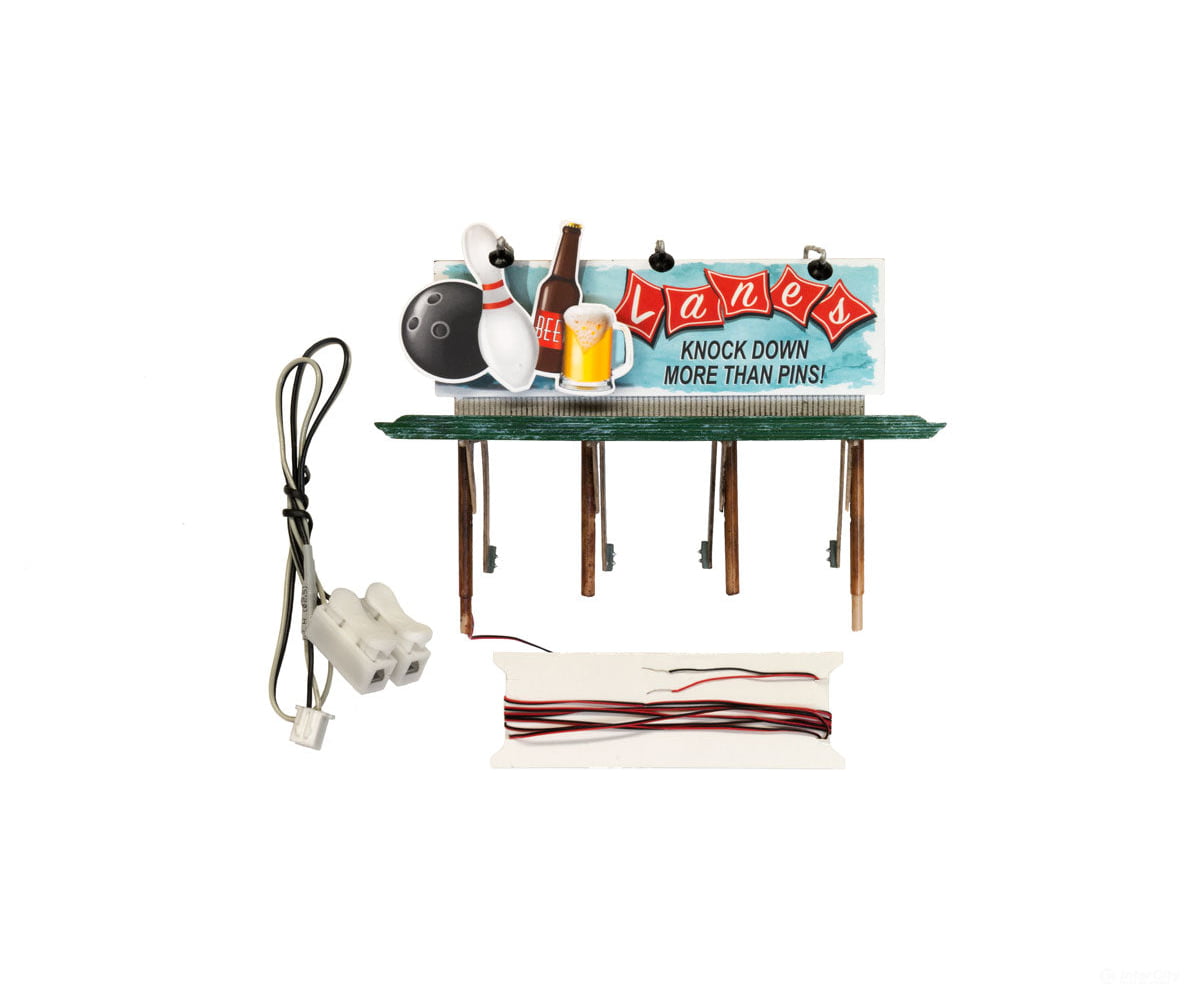 Woodland Scenics 5796 Lighted Billboard - Just Plug(R) Lanes Bowling And Bar Lights & Electronics