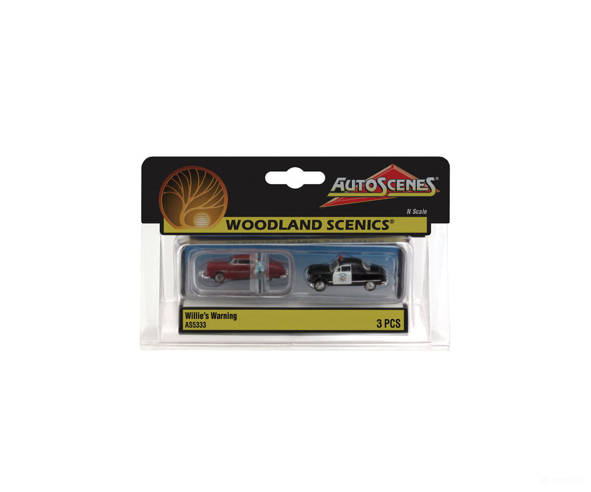 Woodland Scenics 5333 Autoscenes(R) - - Willie’s Warning Cars & Trucks