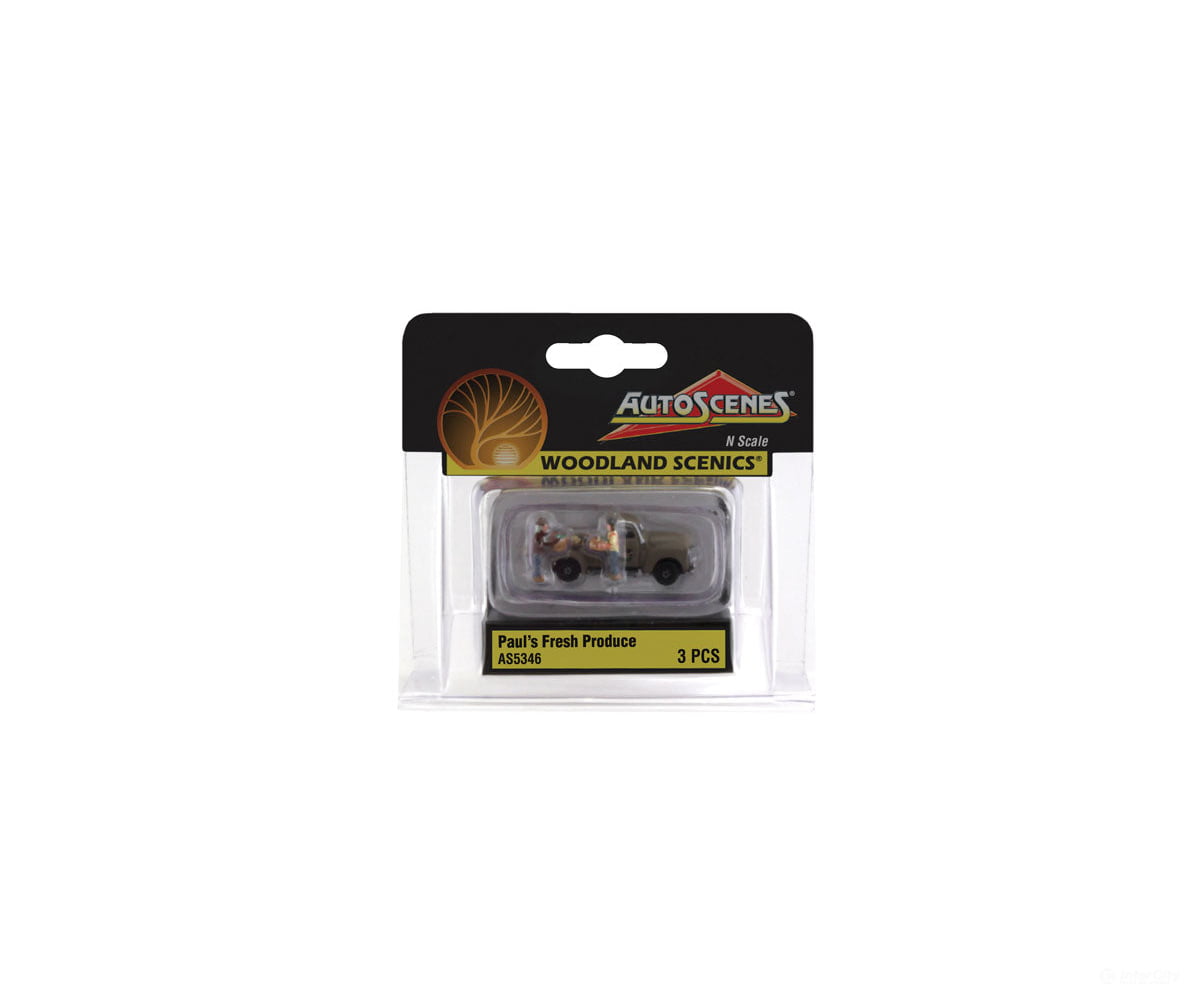 Woodland Scenics 5346 Autoscenes(R) - - Paul’s Fresh Market Cars & Trucks