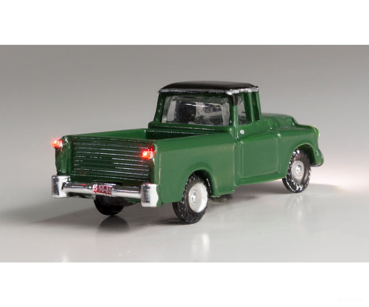 Woodland Scenics 5610 Green Pickup - Just Plug(R) Lighted Vehicle Cars & Trucks
