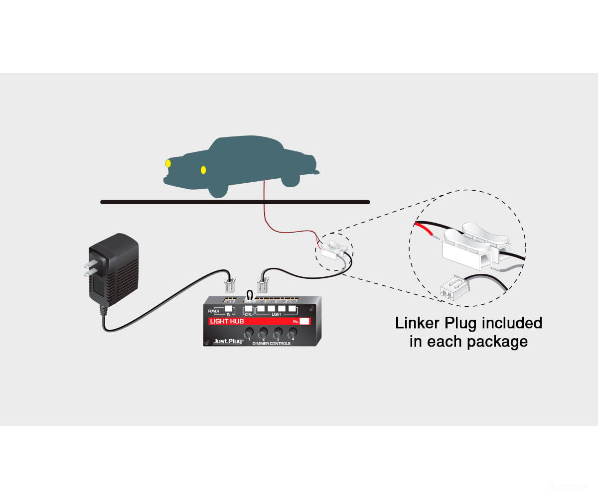 Woodland Scenics 5613 Just Plug(R) Lighted Vehicle Police Car (Black White) Cars & Trucks