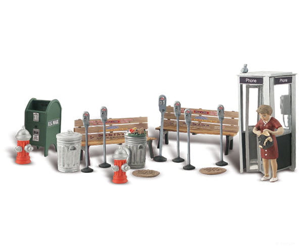 Woodland Scenics 2764 Scenic Accents(R) - - Street Accessories Pkg(18) Figures