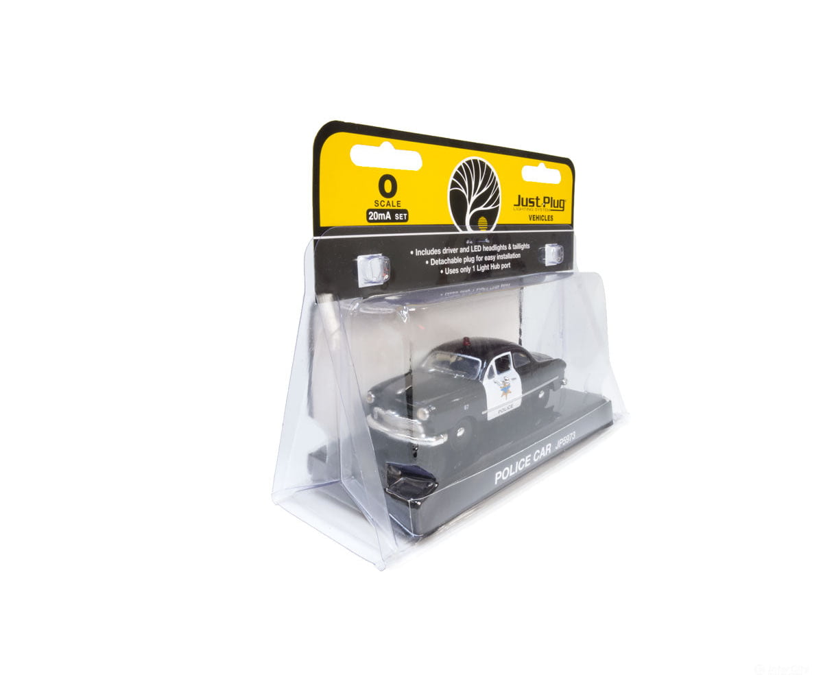Woodland Scenics 5973 Police Car - Just Plug(R) Lighted Vehicle - - Black White Cars & Trucks