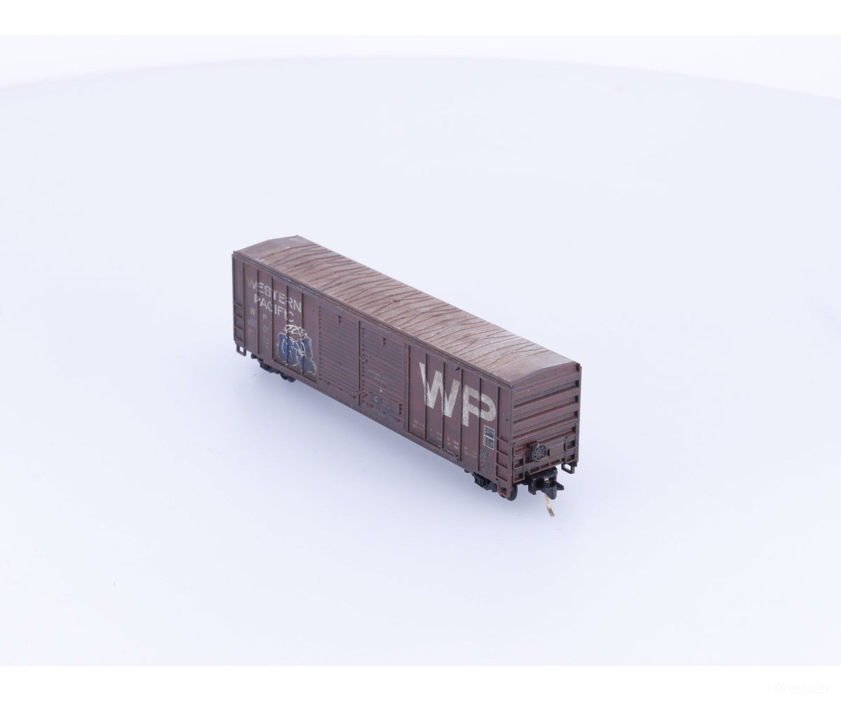 WP40 N 40’ Box Car Double Door Weathered Western Pacific (WP) 38001 - Freight Cars