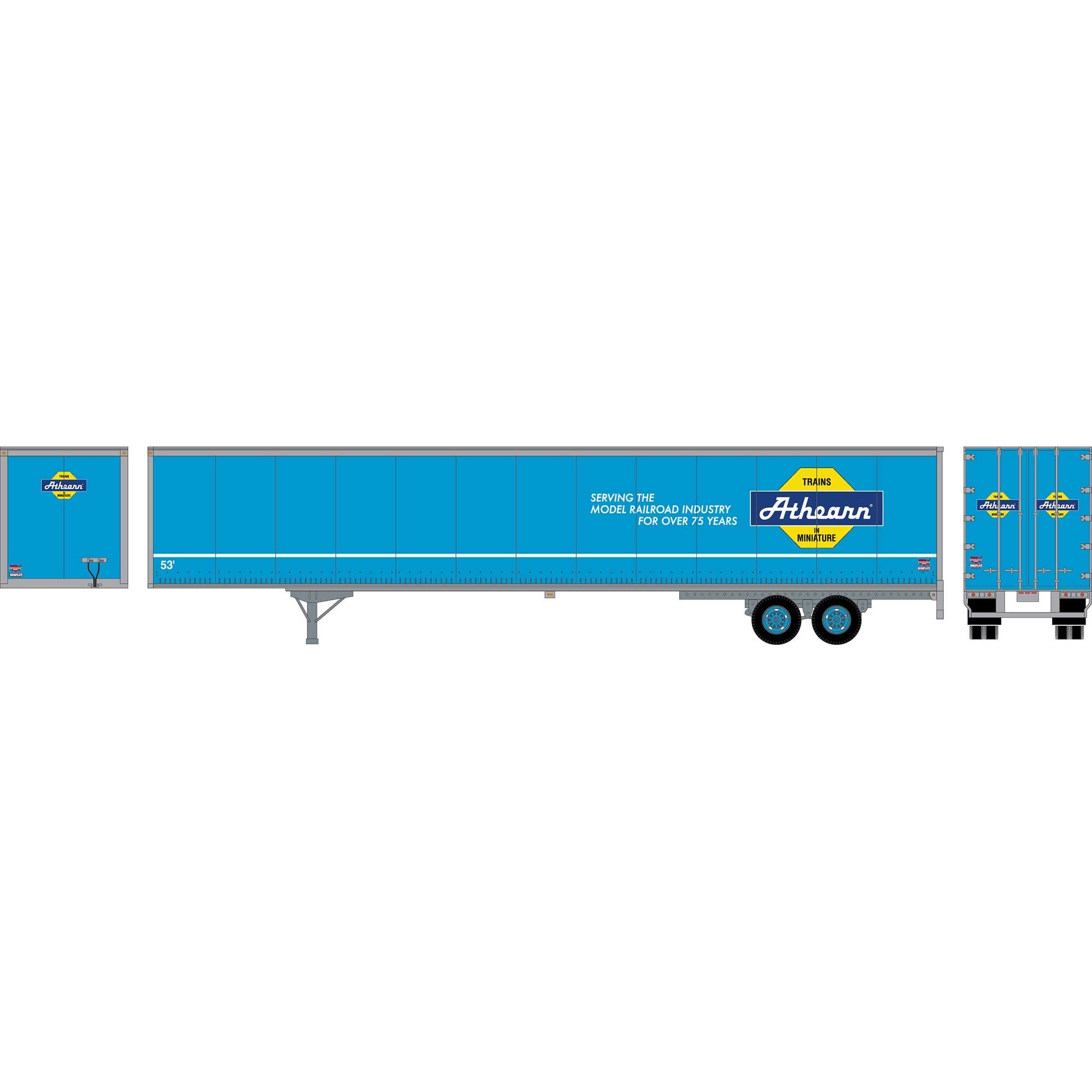 Athearn 72802 Athearn ATH72802 HO RTR 53ft Wabash Plate Trailer, Blue - Default Title (CH-140-72802)