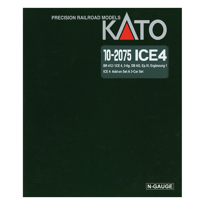 Kato N 102075 DB AG ICE 4 BR412 High Speed Train 3-Pc ADD-ON Set