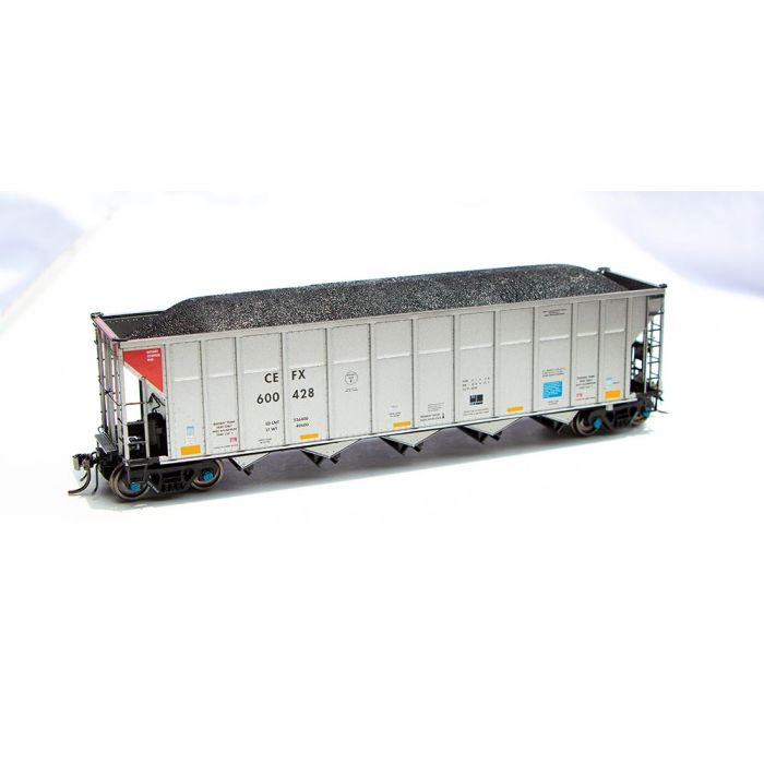 Rapido HO 169005A AutoFlood III Rapid Discharge Coal Hopper Single Car - Ready to Run - CEFX Random No. from Set 1 (silver, red, black)