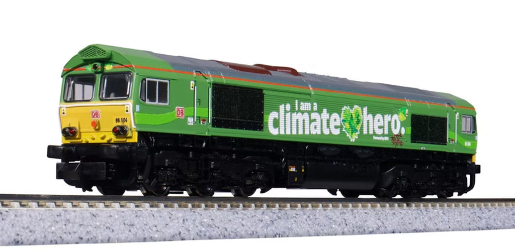 Kato N 17751E DB Cargo Class 66 "Climate Hero" Diesel Locomotive (Analog DC)