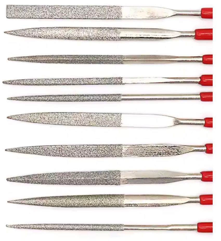 SEL Tools 180mm Large Hobby Diamond Needle File Set - 10 Files