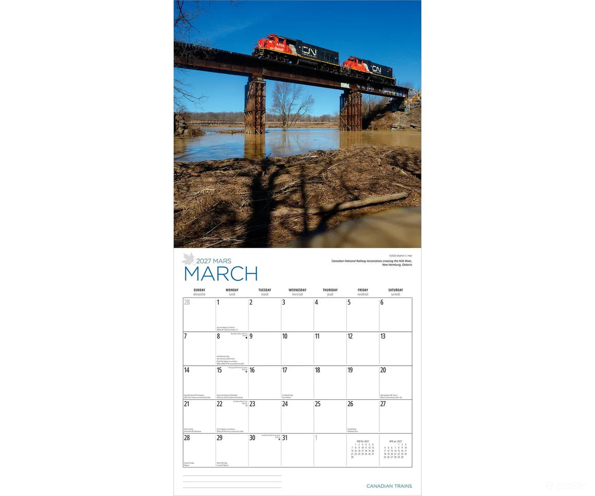 2027 Canadian Trains Calendar - Wyman Publishing - Calendars