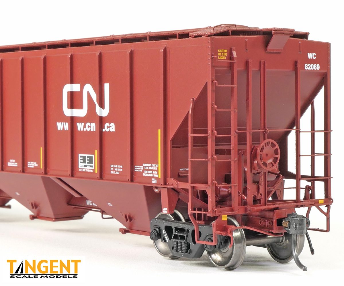 Tangent HO 21031-01 Canadian National (CN) “Ex-WC Conspicuity 2008+” PS4427 “High Side” Covered Hopper #82069