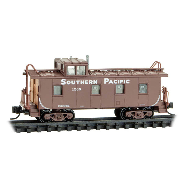 Micro Trains N 10000321 36' Riveted-Steel Cupola Caboose - Southern Pacific #1208 (Boxcar Red, orange, white, Sand Serif Lettering)