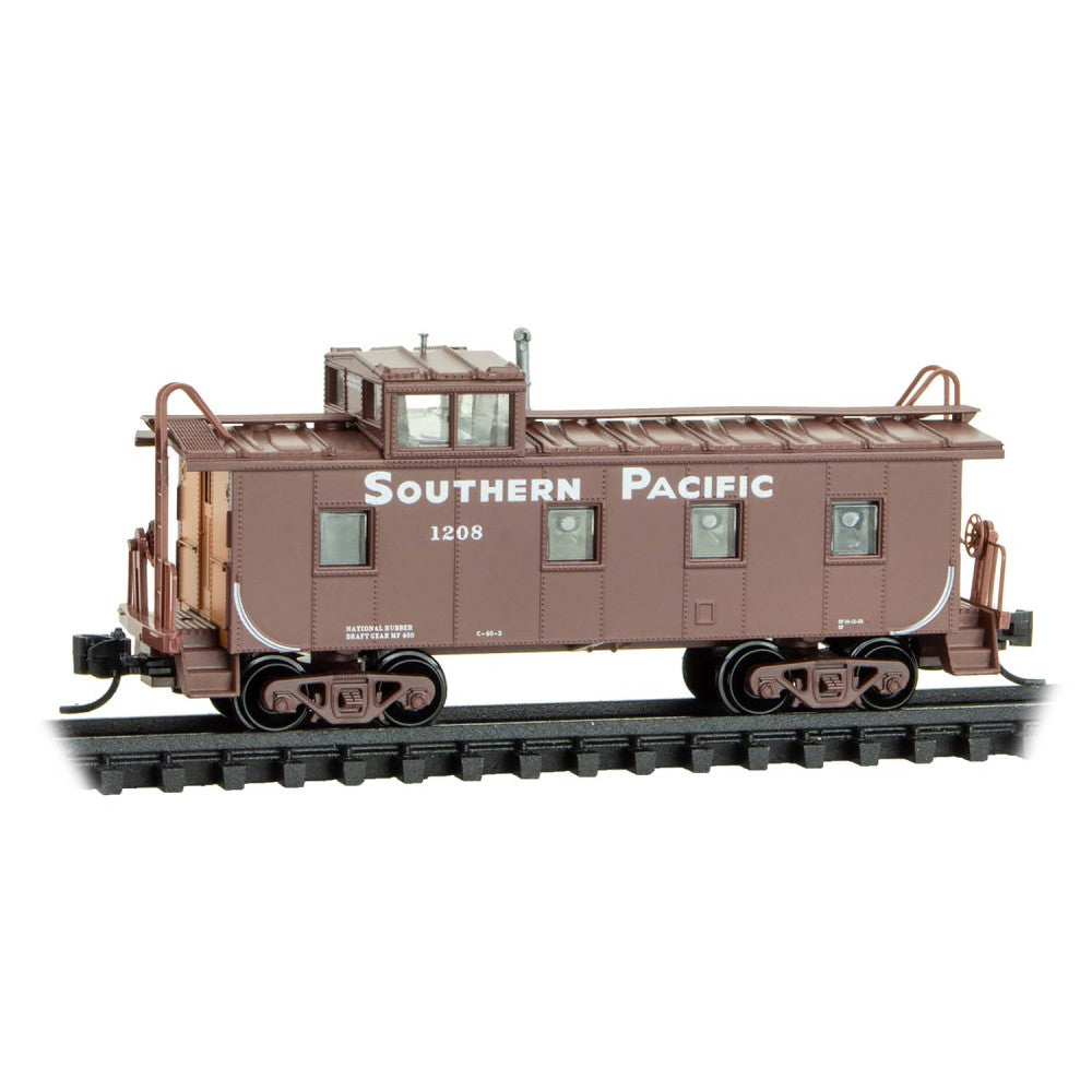 Micro Trains N 10000321 36' Riveted-Steel Cupola Caboose - Southern Pacific #1208 (Boxcar Red, orange, white, Sand Serif Lettering)