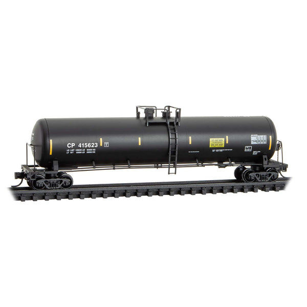 Micro Trains N 11000610 56' General-Service Tank Car - Canadian Pacific #415623 (black, yellow conspicuity marks)