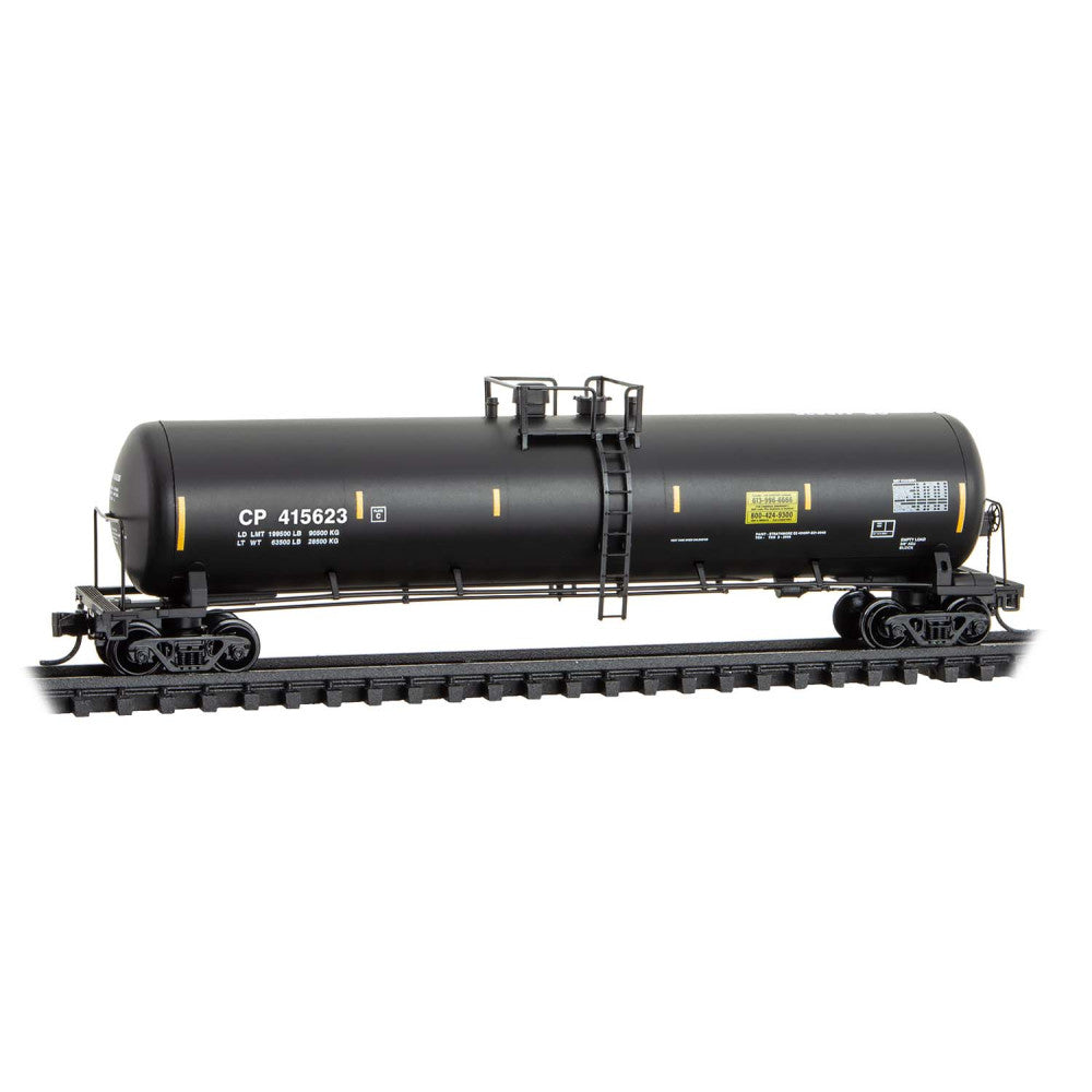 Micro Trains N 11000610 56' General-Service Tank Car - Canadian Pacific #415623 (black, yellow conspicuity marks)