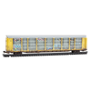 Micro Trains N 11144490 89' Tri-Level Enclosed Auto Rack - TTX TTGX #851005 (Weathered, silver, yellow, red logo, graffiti)