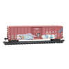 Micro Trains N 98302289 50' Rib-Side Plug-Door Boxcar No Roofwalk 3-Pack - BNSF Christmas Graffiti