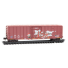 Micro Trains N 98302289 50' Rib-Side Plug-Door Boxcar No Roofwalk 3-Pack - BNSF Christmas Graffiti