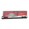 Micro Trains N 98302289 50' Rib-Side Plug-Door Boxcar No Roofwalk 3-Pack - BNSF Christmas Graffiti