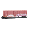 Micro Trains N 98302289 50' Rib-Side Plug-Door Boxcar No Roofwalk 3-Pack - BNSF Christmas Graffiti