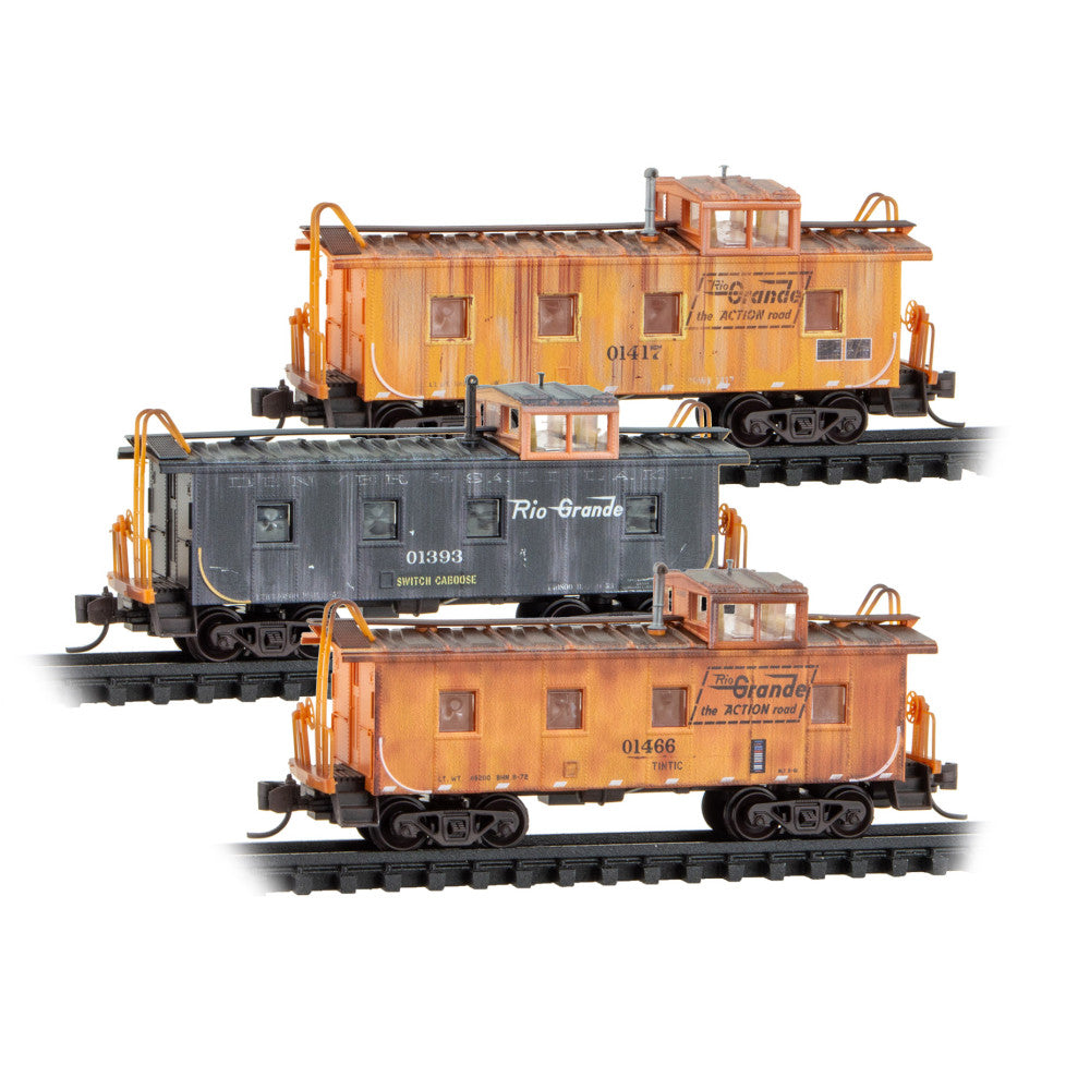 Micro Trains N 98302288 Denver & Rio Grande Western® Weathered Caboose 3-Pack