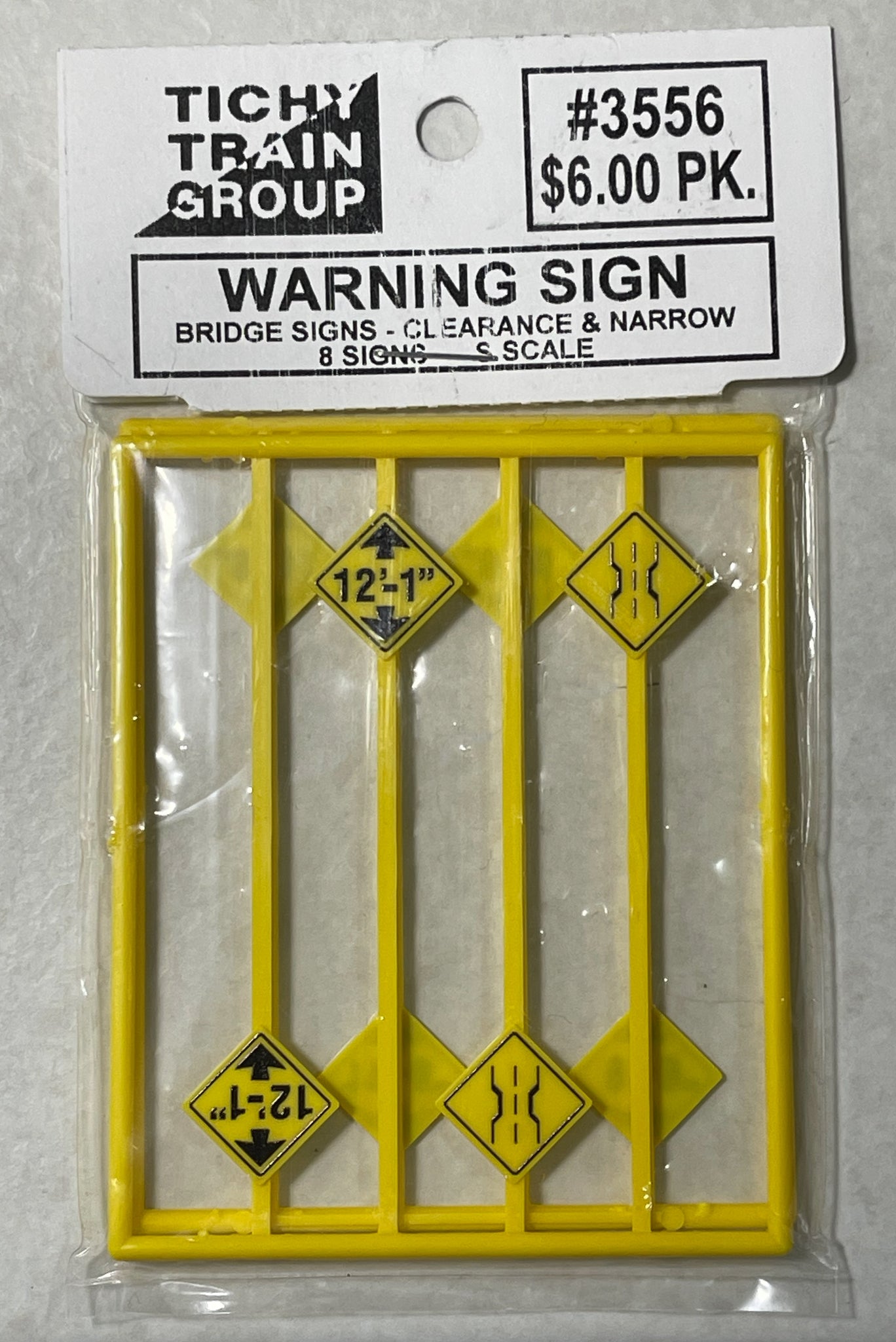 Tichy Train Group 3556 Warning Signs - Low Clearance/Narrow Road- pkg(8)