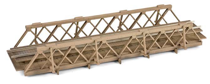 Micro Trains N 49990956 Civil War-Era Thru Truss Bridge -- Laser-Cut Wood Kit - 2 x 6" 5.1 x 15.2cm