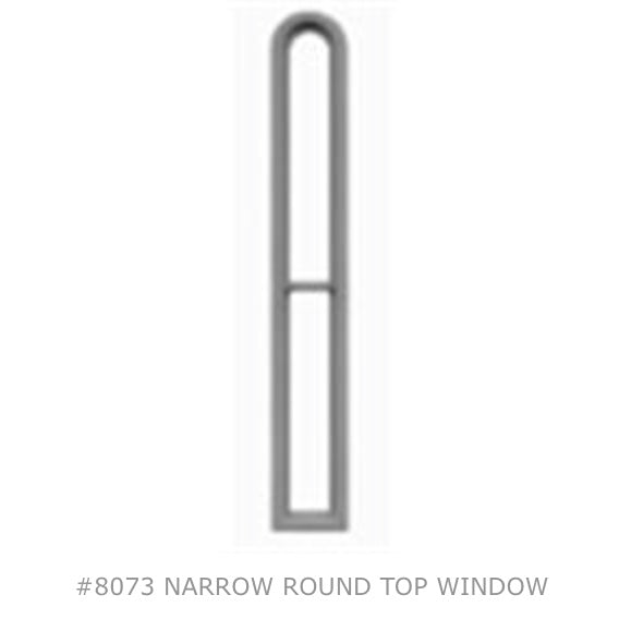 Tichy Train Group 8073 Windows - Narrow pkg(12) -- 1/1 Round Top; Scale 12" Wide x 96" High
