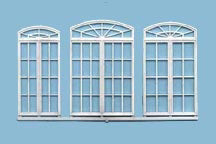 Plastruct O 93122 Windows - Square Rounded French Door Windows 2.25 x 1.5"