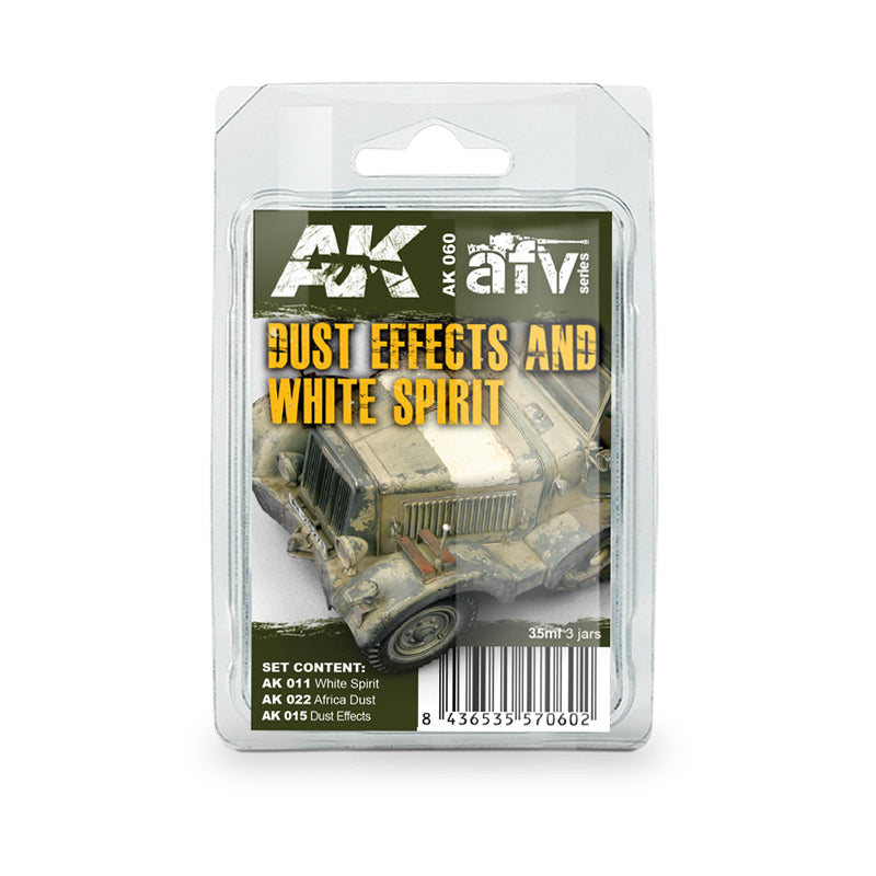 AK Interactive AK060 Dust Effects with White Spirit (35ml x 3)