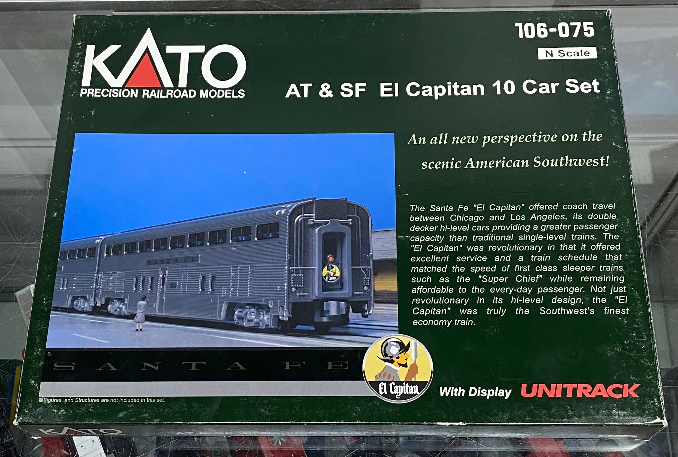 Kato 106-075 N El Capitan 10 Car Set Atchison Topeka and Santa Fe (ATSF) Various#