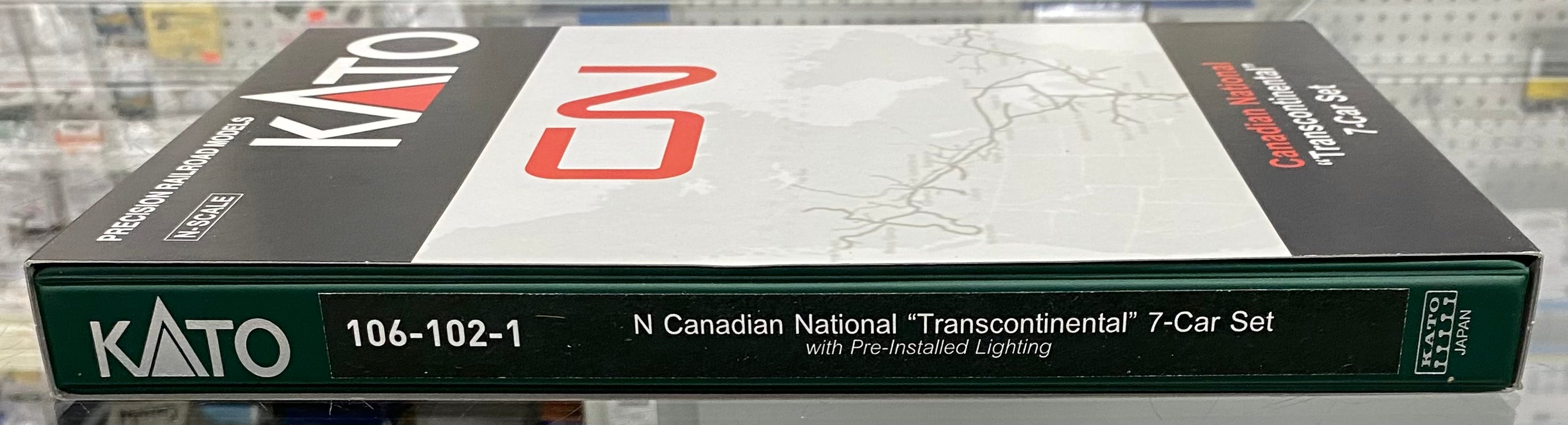 Kato 106-102-1 N 7 Car Set Transcontinental Passenger Cars Lighted Canadian National (CN) (#1)