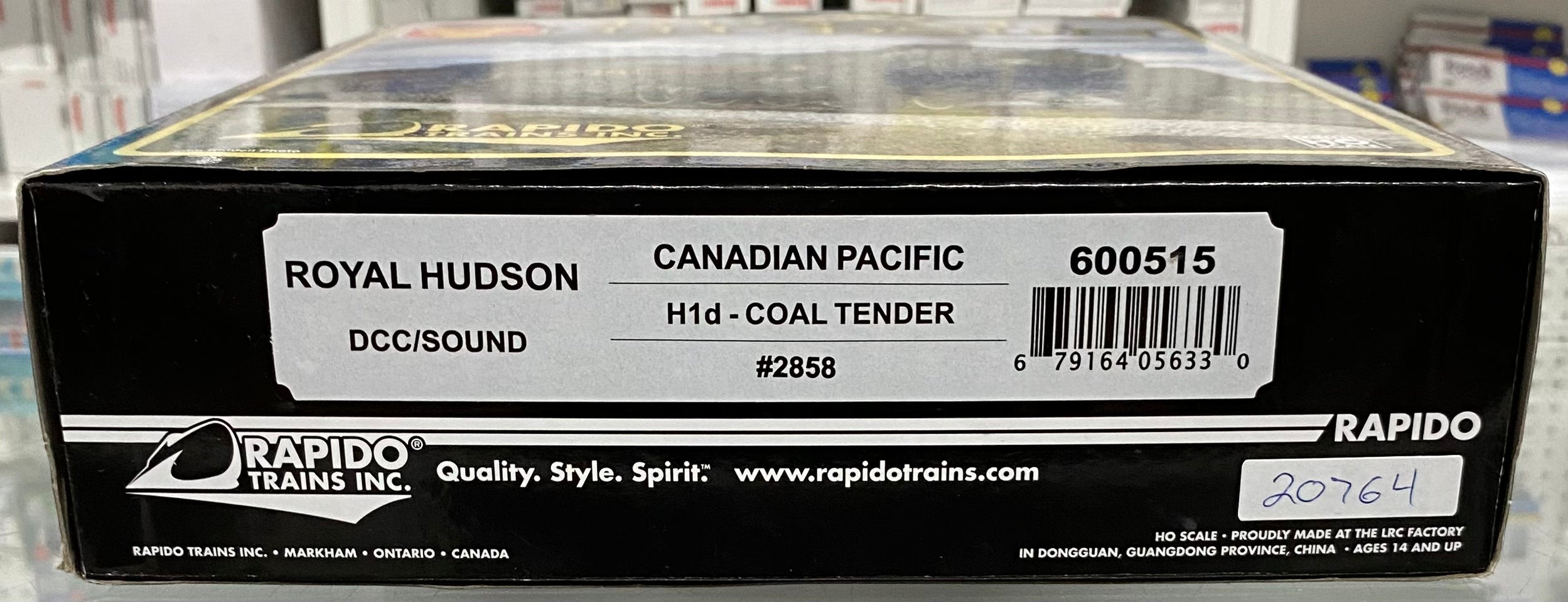 Rapido 600515 HO Royal Hudson H1d Coal Tender Steam Loco Rare Canadian Pacific (CP) 2858 DCC & Sound