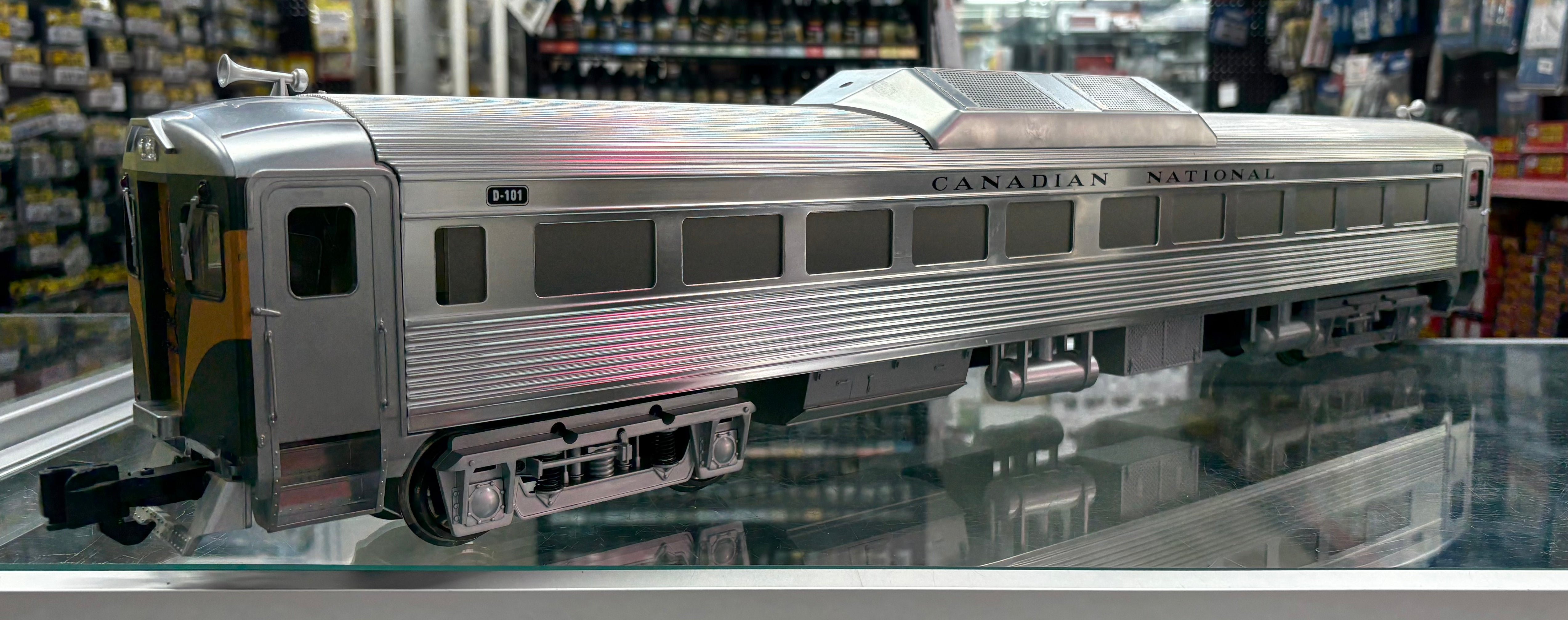 Aristo Craft ART-22802 1 Budd RDC Rail Car Aluminum Body Interior Lighting Sound-Ready Smoke System Canadian National (CN) D-101 DCC Ready