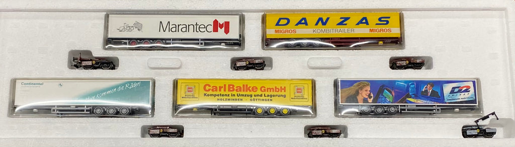 Marklin 48045 HO DB Kombirail Transport-System mit 5 Privaten Sattelanhangern