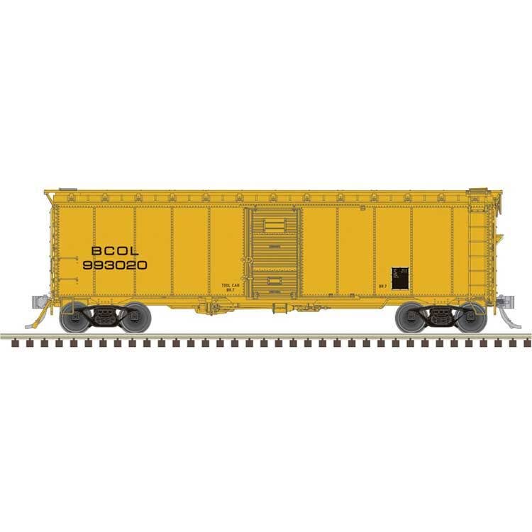 Atlas HO 20007907 40' Minibox Boxcar - Master(R) - British Columbia BCOL #993016 (MOW yellow)