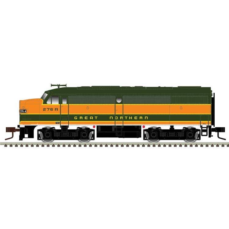 Atlas N 40005057 Alco FA1 Large Numberboards - Standard DC - Master(R) Silver - Great Northern #276A (Omaha Orange, Pullman Green, yellow)