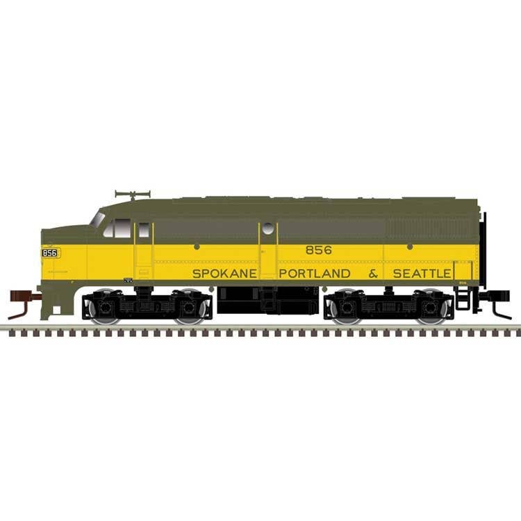 Atlas N 40005064 Alco FA1 Large Numberboards - Standard DC - Master(R) Silver - Spokane Portland & Seattle #856 (yellow, green)