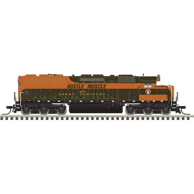 Atlas N 40005993 EMD SD45 Low Nose - Standard DC - Master(R) Silver - Great Northern #400 Hustle Muscle (Omaha Orange, green, yellow)