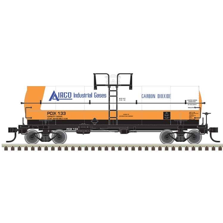 Atlas N 50006584 11,000-Gallon Tank Car w/Platform - Master(R) - Airco Carbon Dioxide PCIX #133 (white, orange, blue)