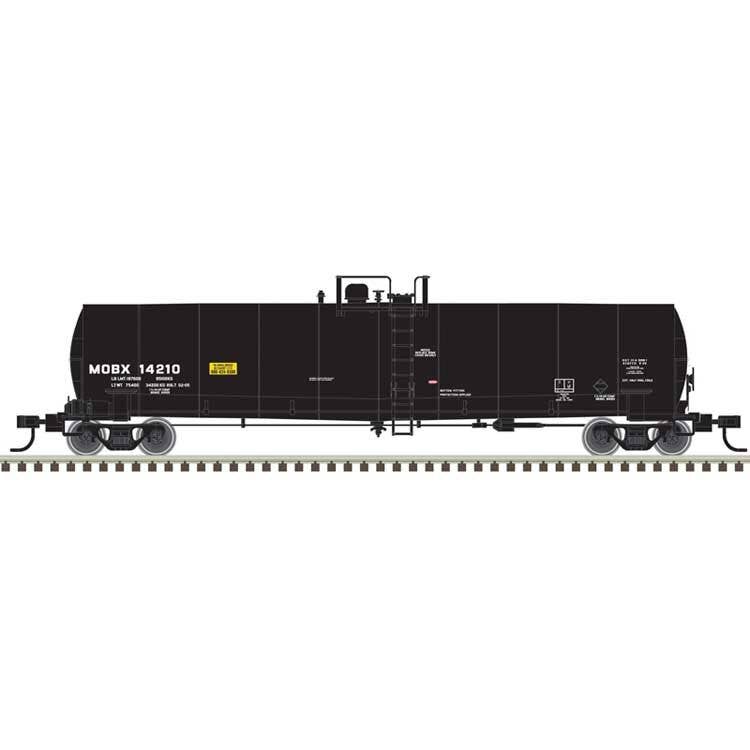 Atlas N 50006962 ACF 23,500-Gallon Tank Car - Master(R) - Exxon Mobil MOBX #14210 (black, reporting marks only)